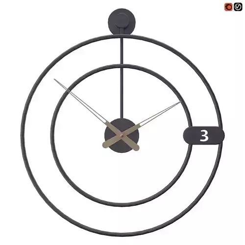Iron Atmosphere Wall Clock 3D model