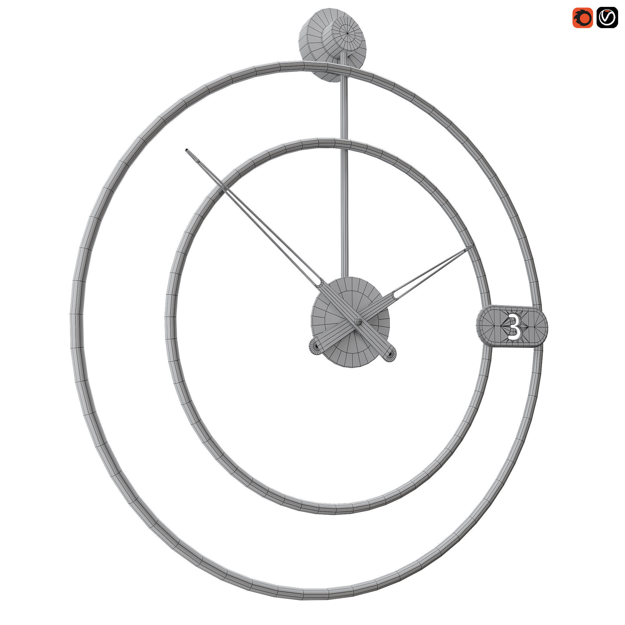 Iron Atmosphere Wall Clock 3D model_2