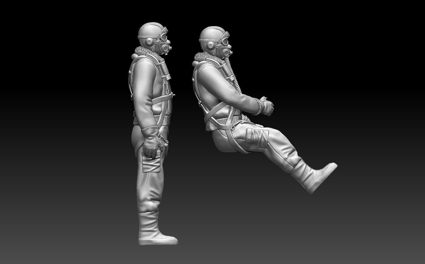 pilot us ww2 3D print model_95
