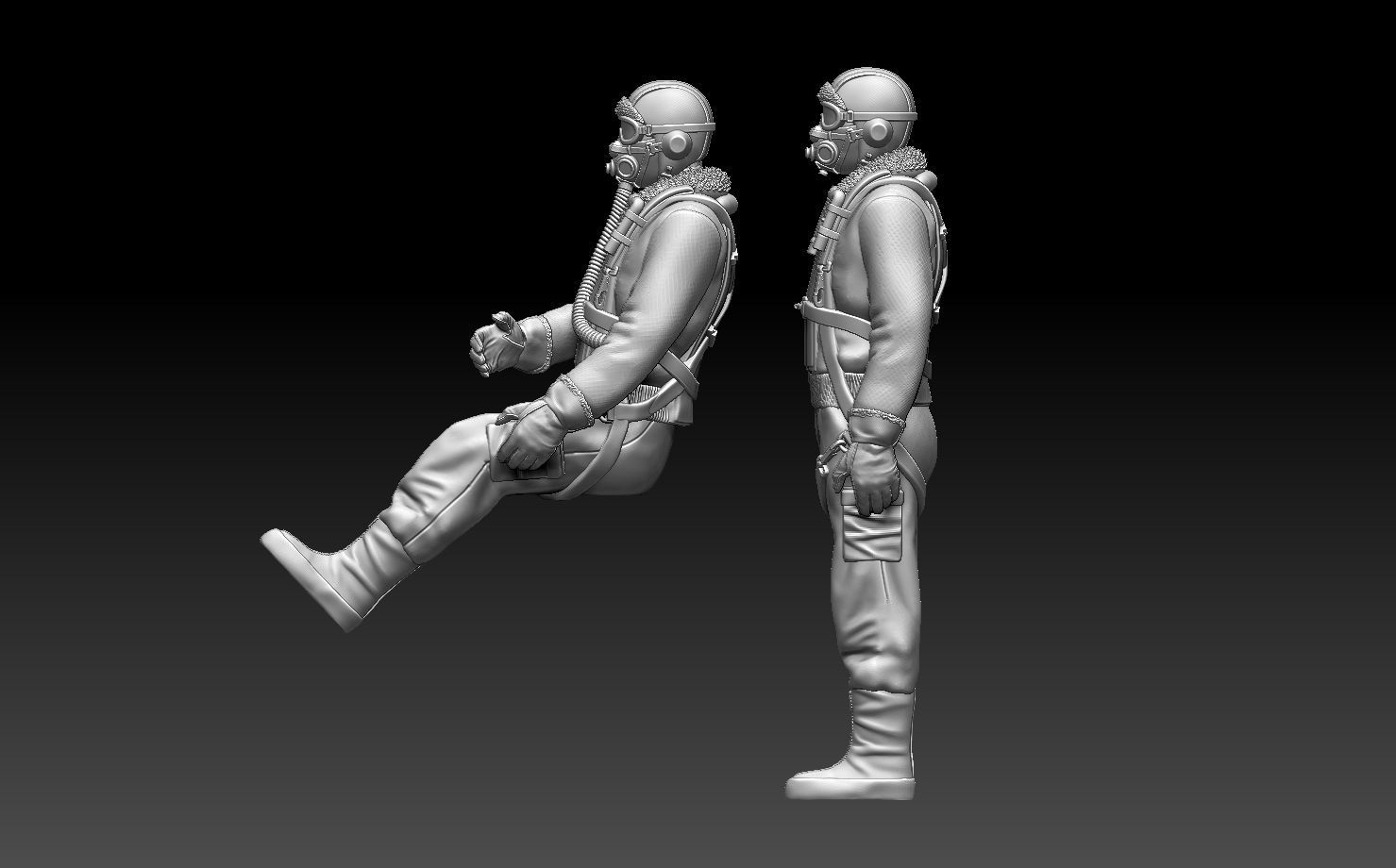 pilot us ww2 3D print model_50