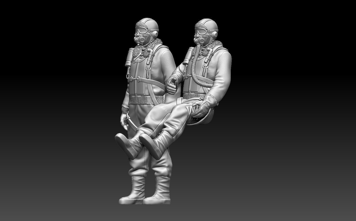 pilot us ww2 3D print model_74