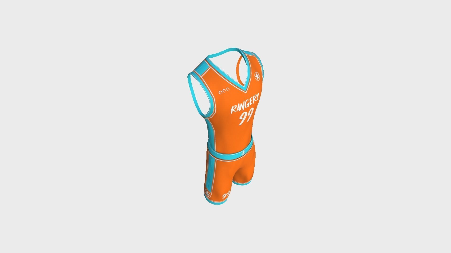Basketball Fantasy Team Rangers Uniform - Character Design Low-poly 3D model_5