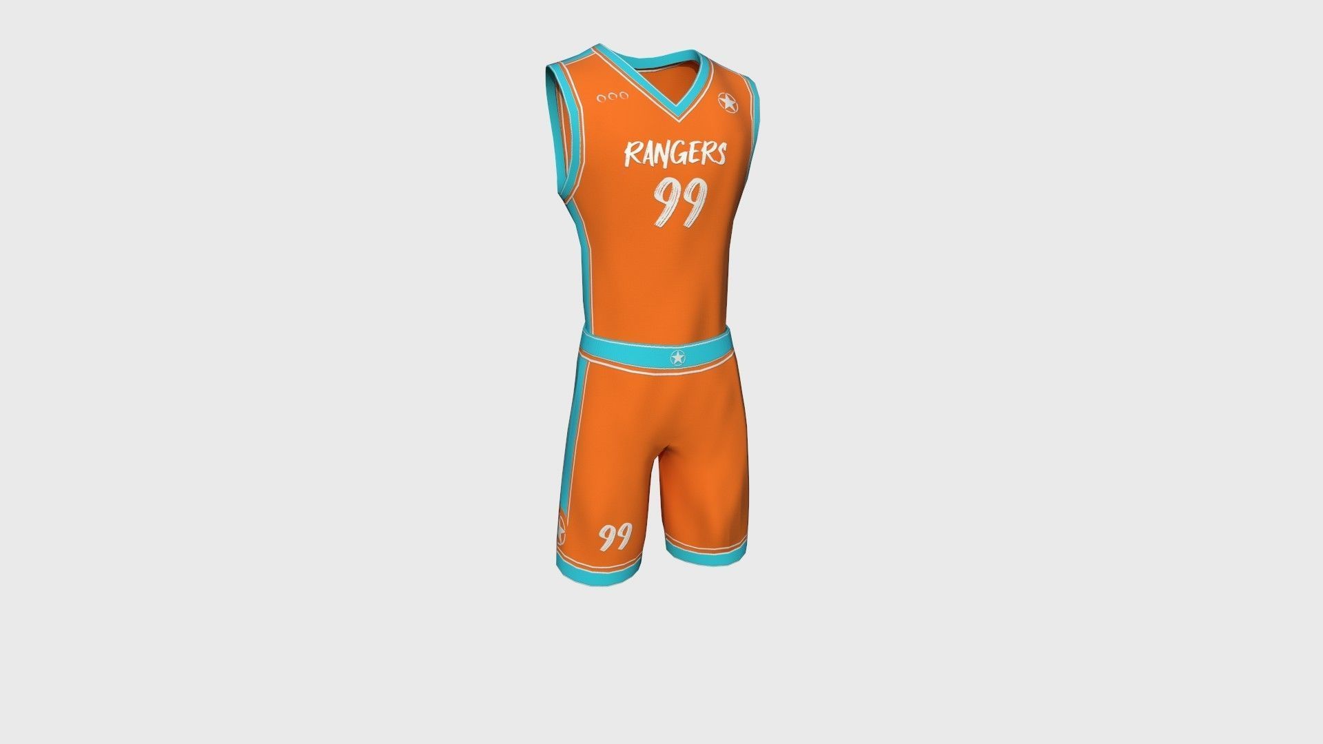 Basketball Fantasy Team Rangers Uniform - Character Design Low-poly 3D model_2