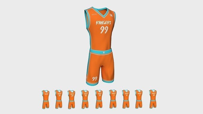 Basketball Fantasy Team Rangers Uniform - Character Design Low-poly 3D model