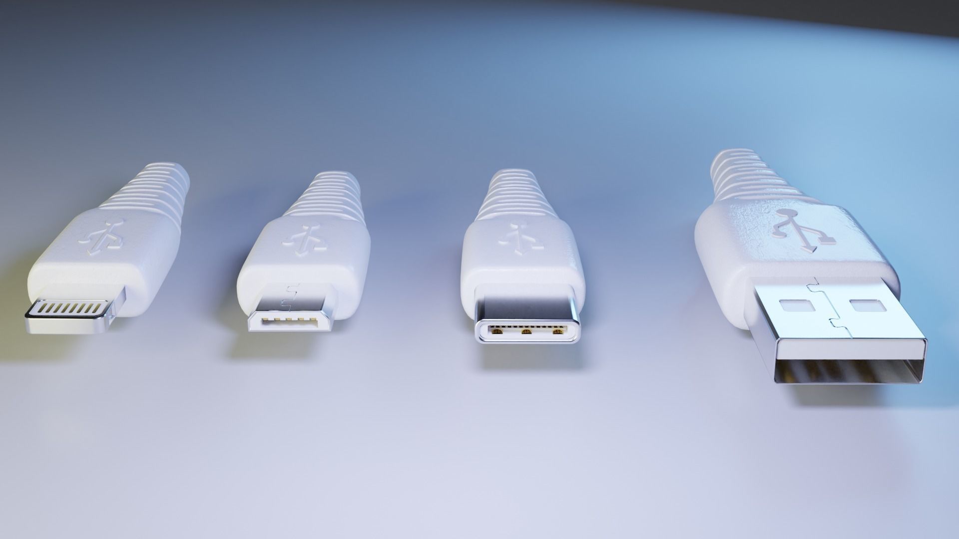 High-poly Charging pins set 3D model_2