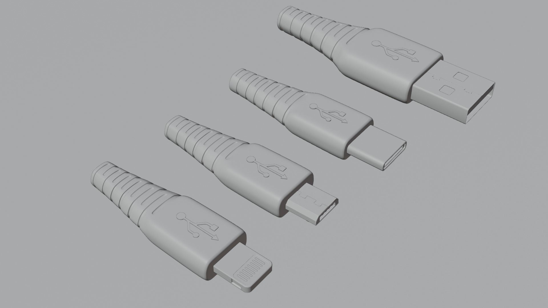 High-poly Charging pins set 3D model_3