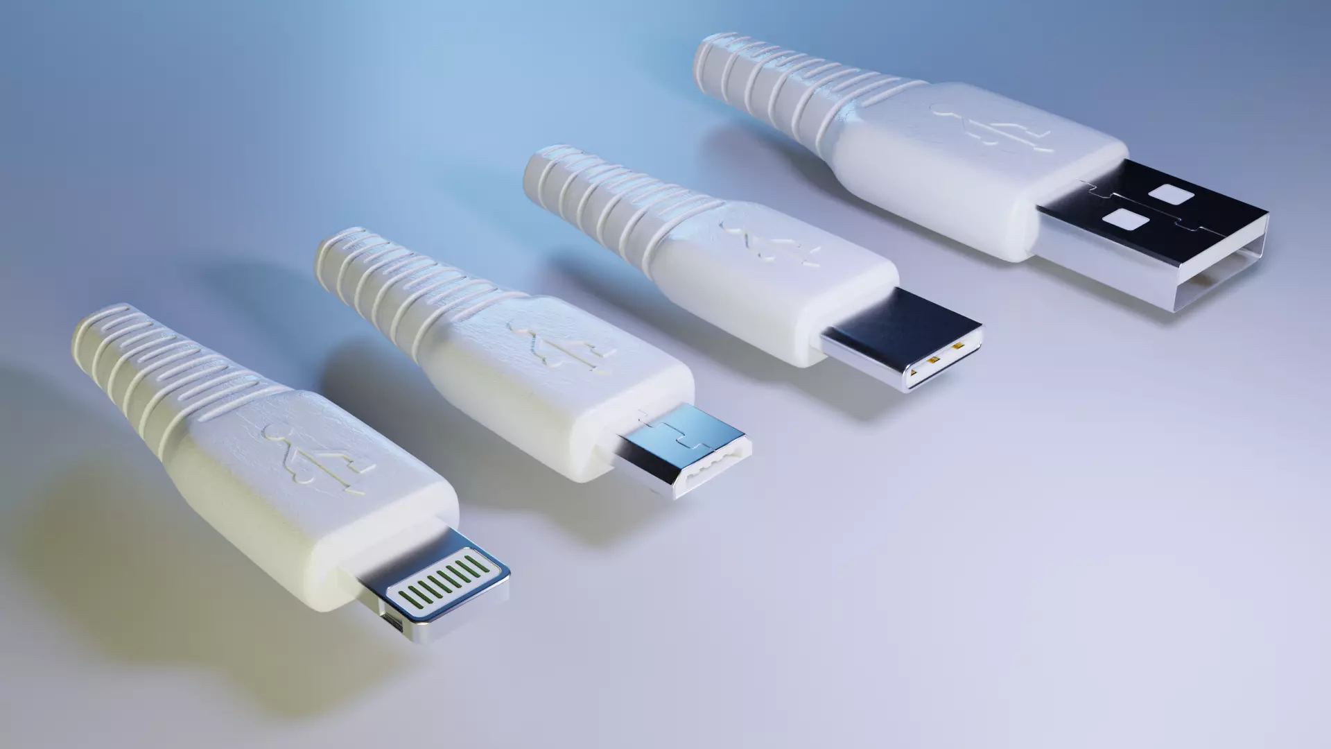 High-poly Charging pins set 3D model_0