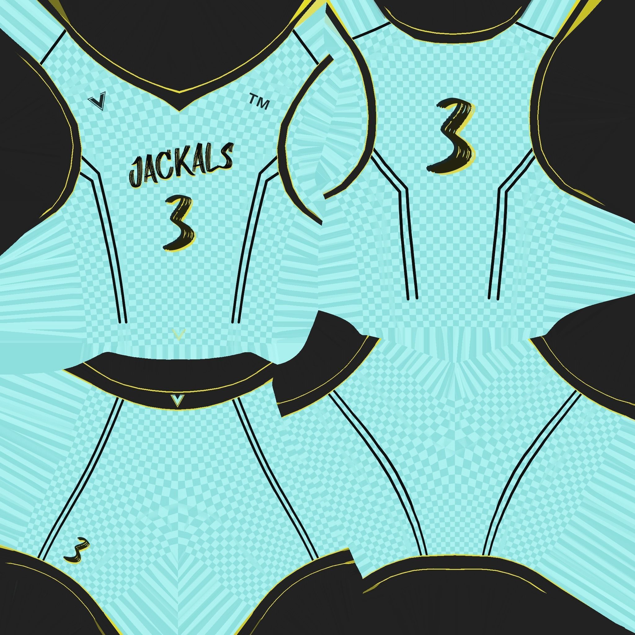 Basketball Fantasy Team Jackals Uniform - Character Design Low-poly 3D model_19
