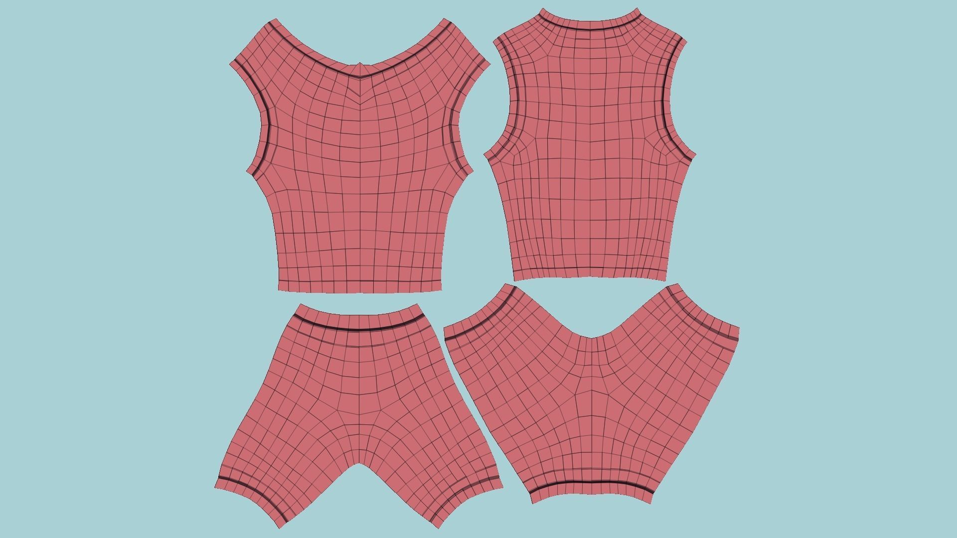 Basketball Fantasy Team Jackals Uniform - Character Design Low-poly 3D model_13