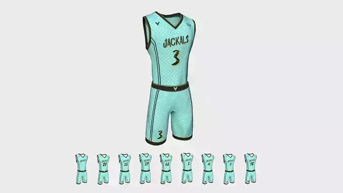Basketball Fantasy Team Jackals Uniform - Character Design Low-poly 3D model
