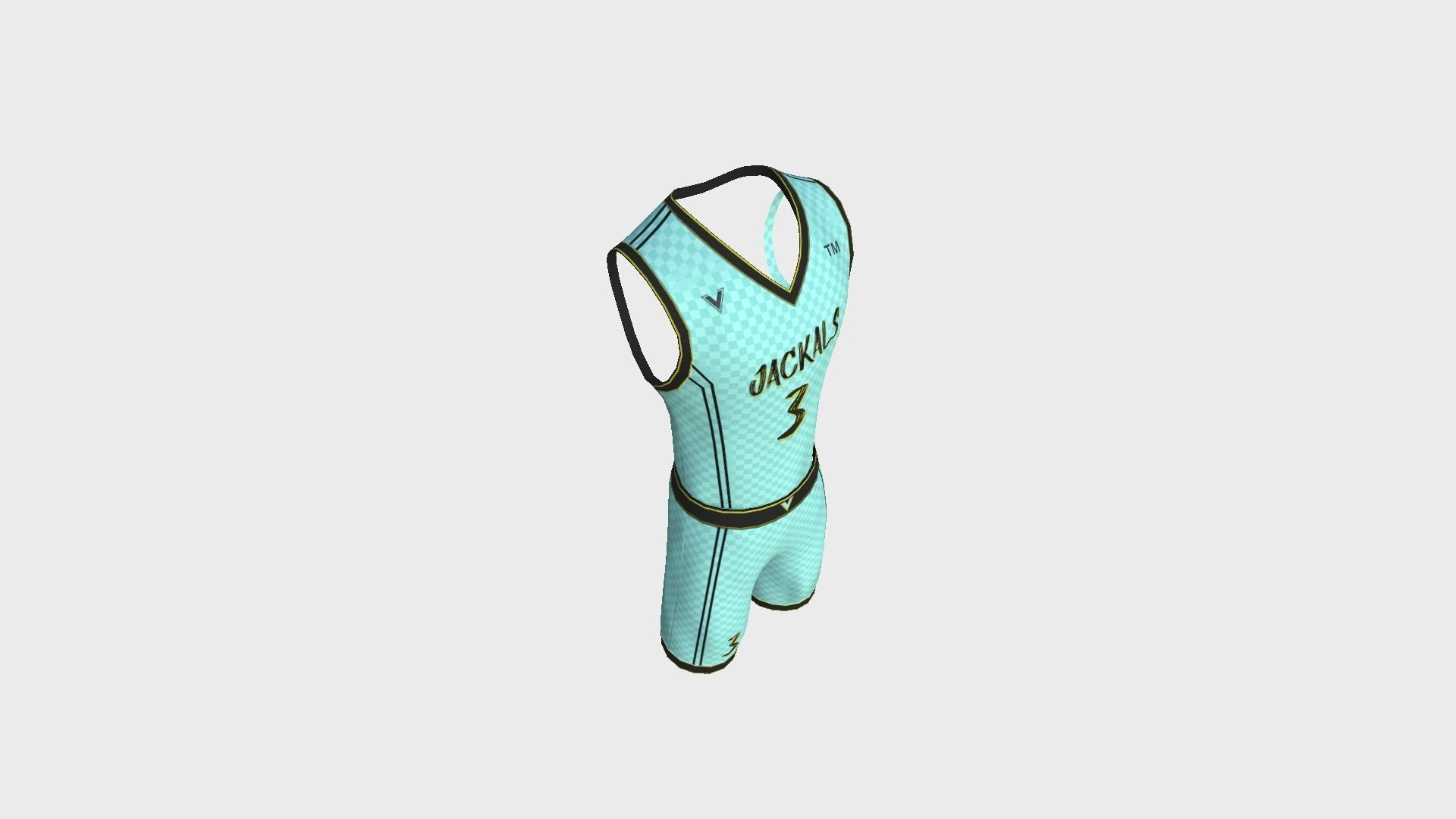 Basketball Fantasy Team Jackals Uniform - Character Design Low-poly 3D model_5