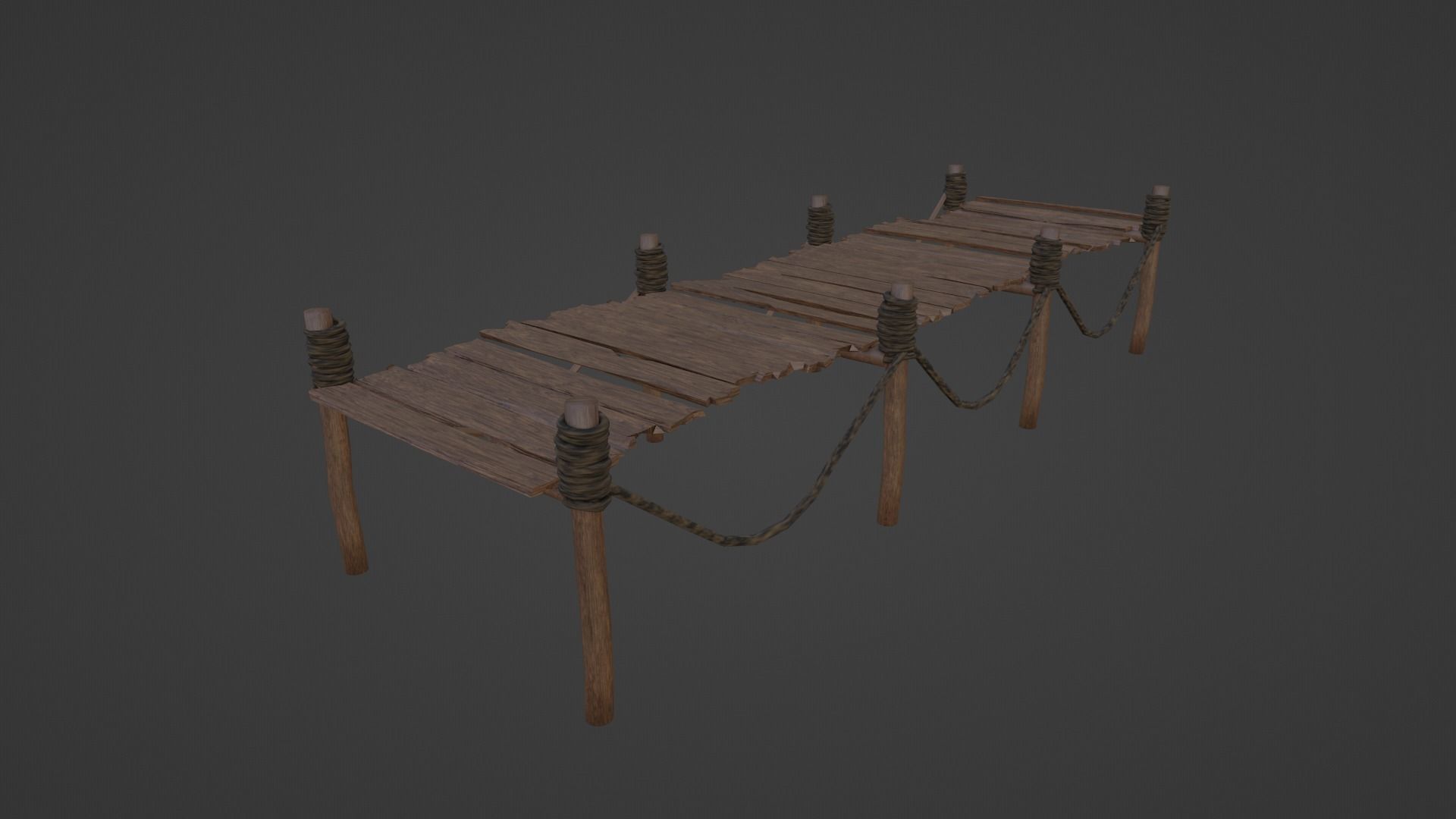 Bridge - Old Bridge - Game Ready - PBR 3D model_5