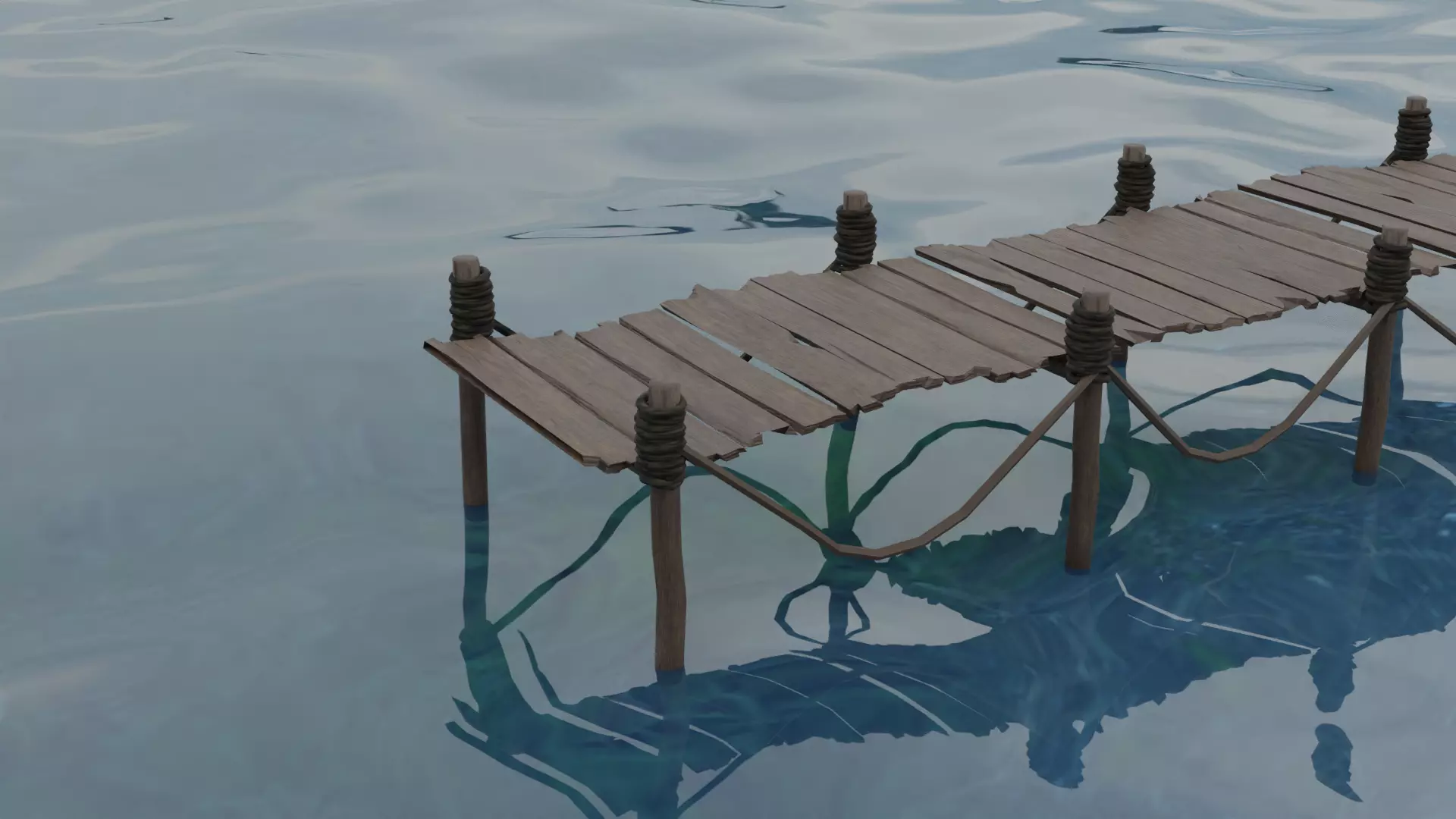 Bridge - Old Bridge - Game Ready - PBR 3D model_0