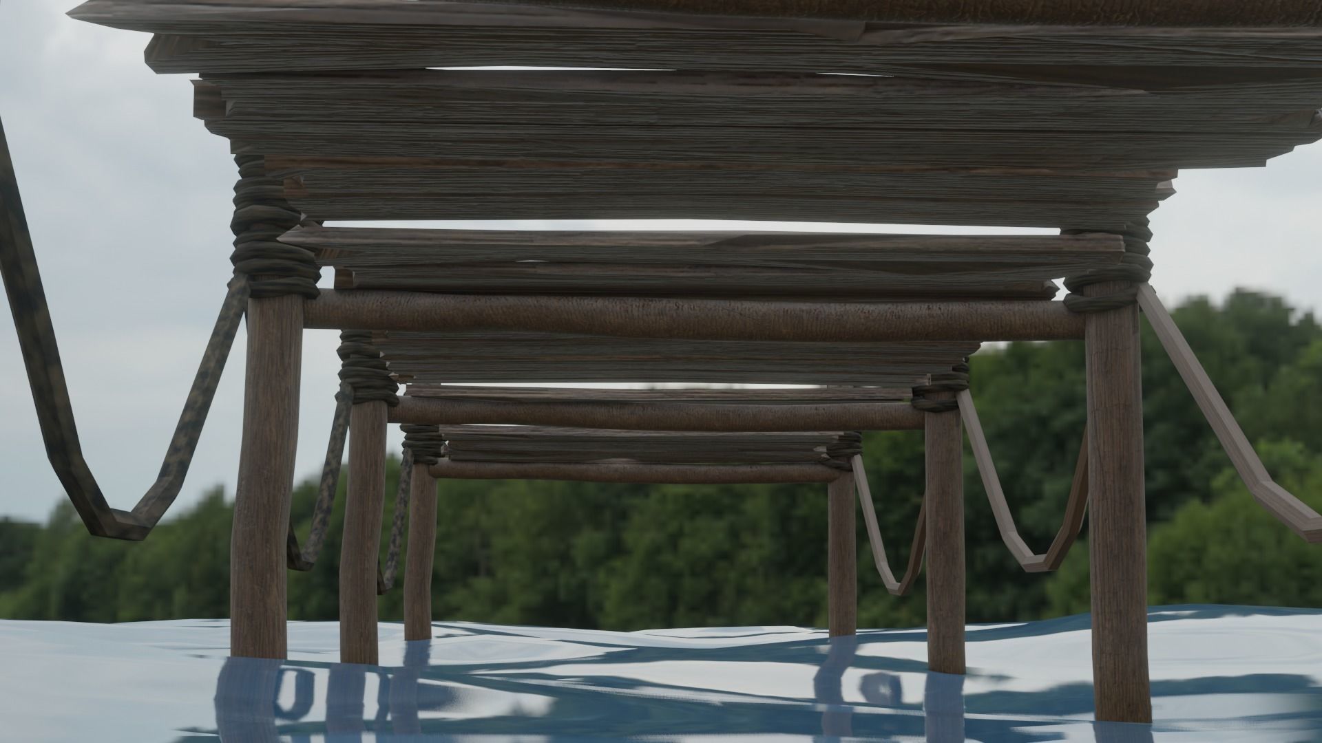 Bridge - Old Bridge - Game Ready - PBR 3D model_2