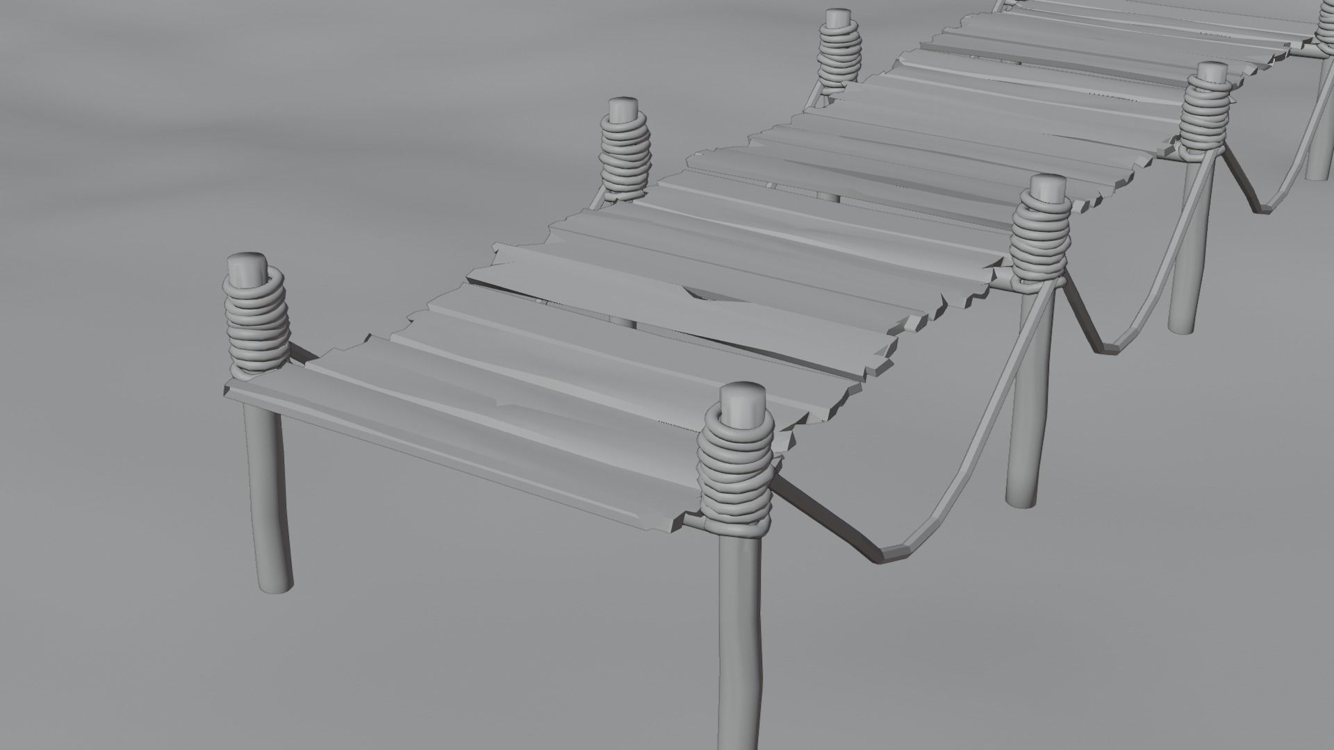 Bridge - Old Bridge - Game Ready - PBR 3D model_7