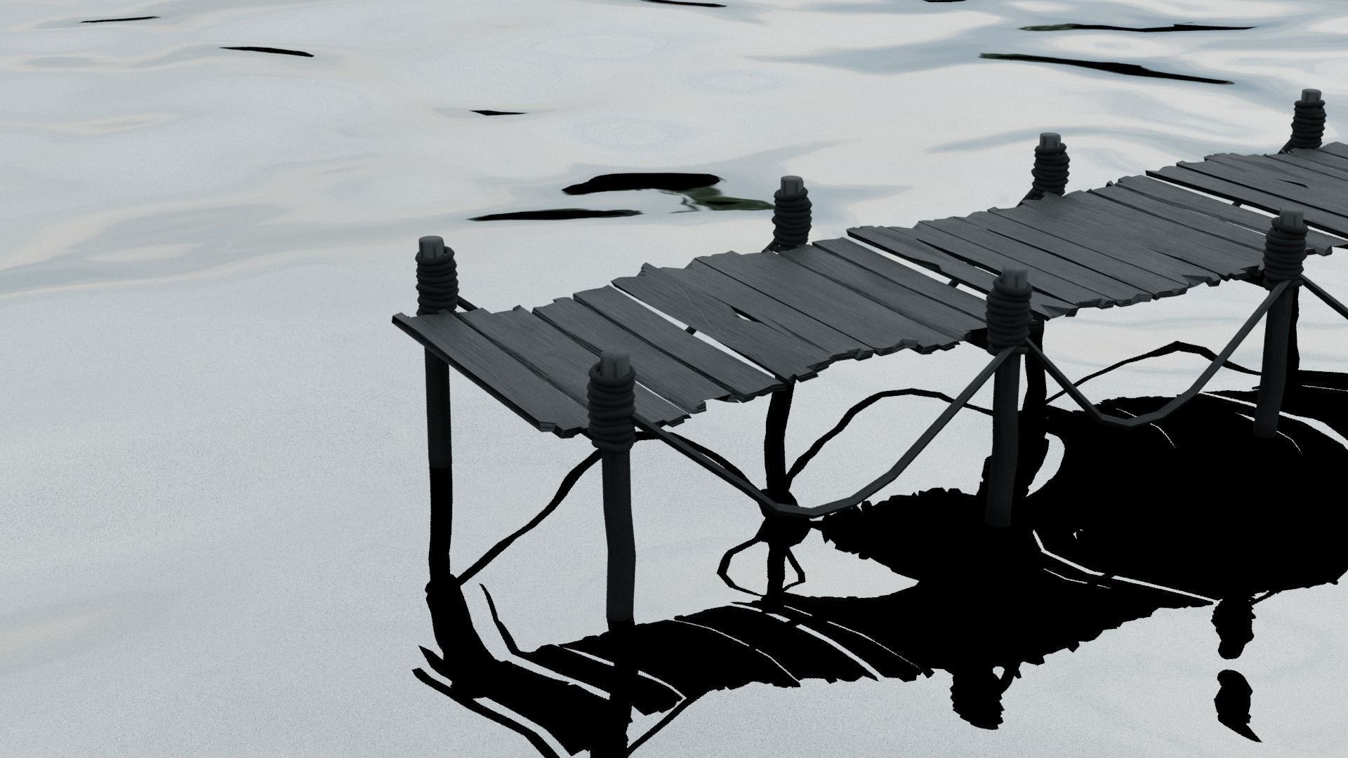 Bridge - Old Bridge - Game Ready - PBR 3D model_8