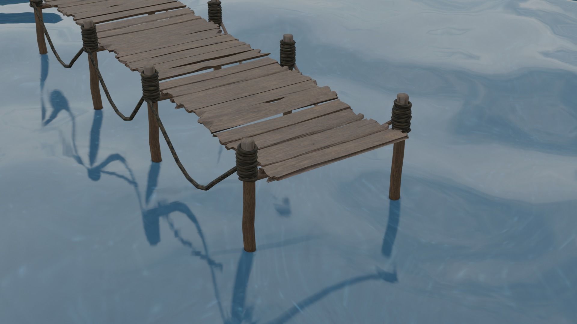 Bridge - Old Bridge - Game Ready - PBR 3D model_1