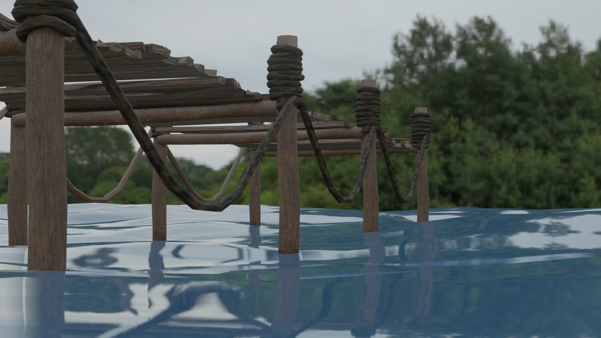 Bridge - Old Bridge - Game Ready - PBR 3D model_3