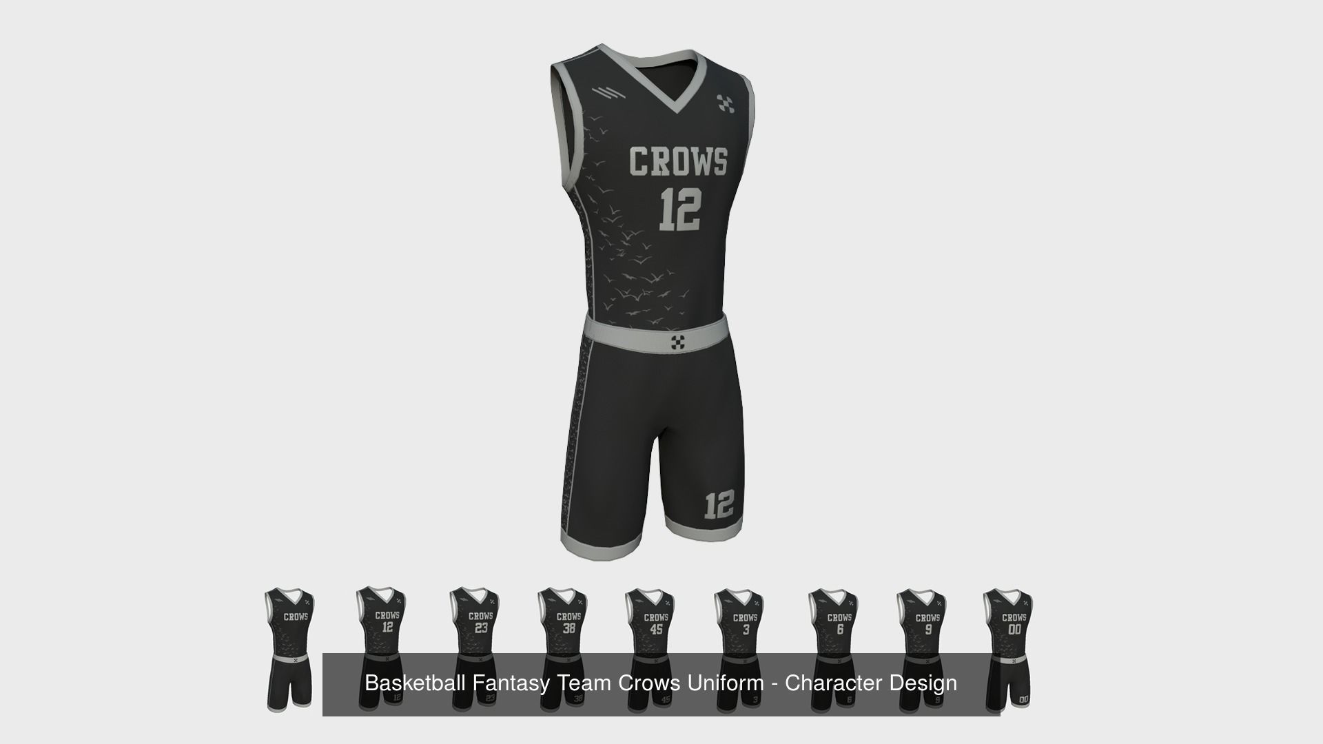 10 Basketball Fantasy Teams Uniforms - Character Design 3D Model Collection_6