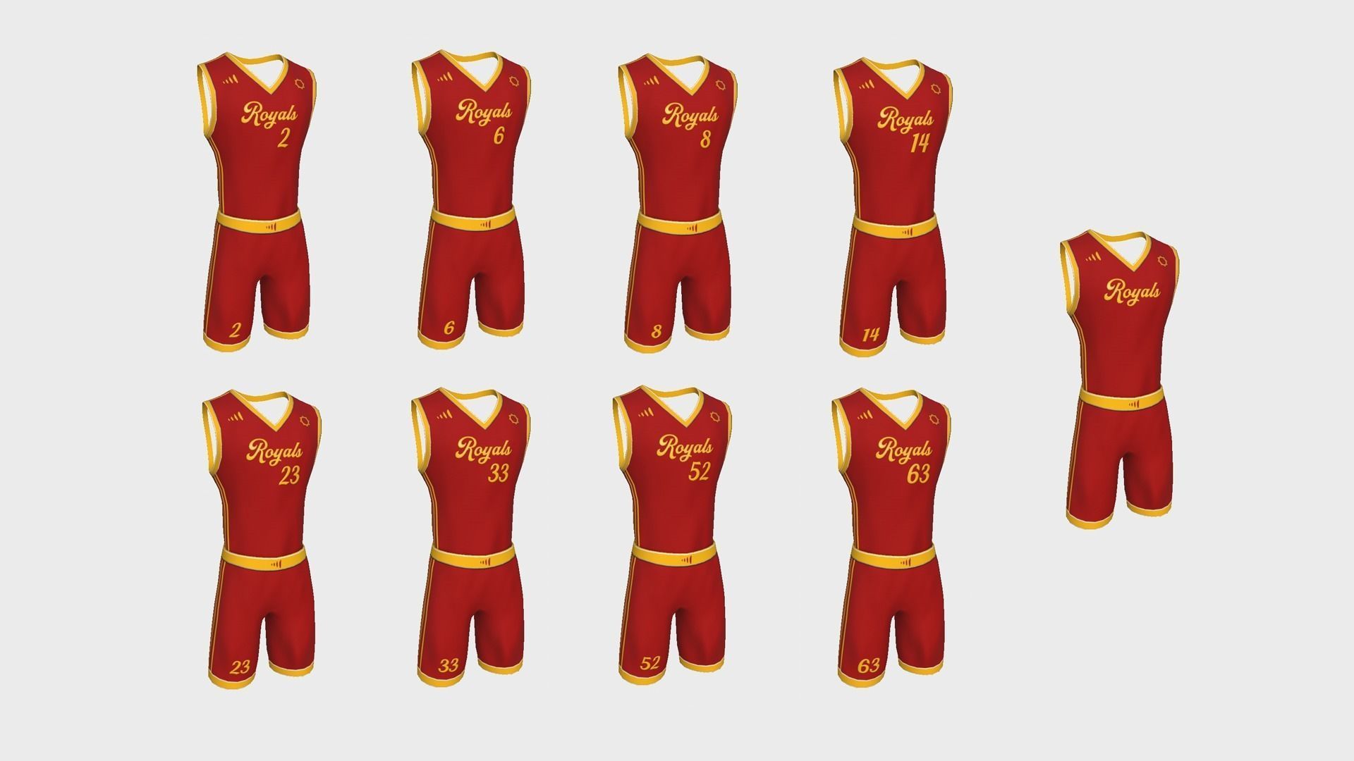 10 Basketball Fantasy Teams Uniforms - Character Design 3D Model Collection_58