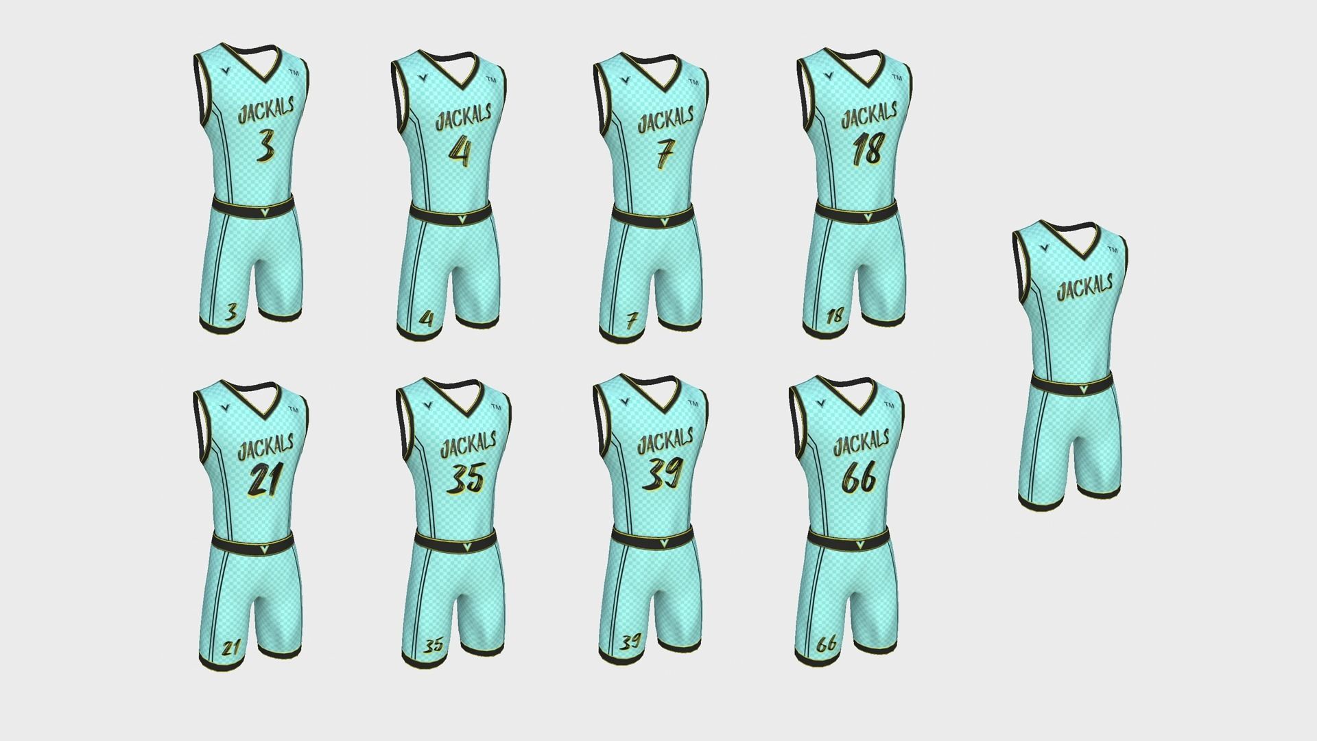 10 Basketball Fantasy Teams Uniforms - Character Design 3D Model Collection_63