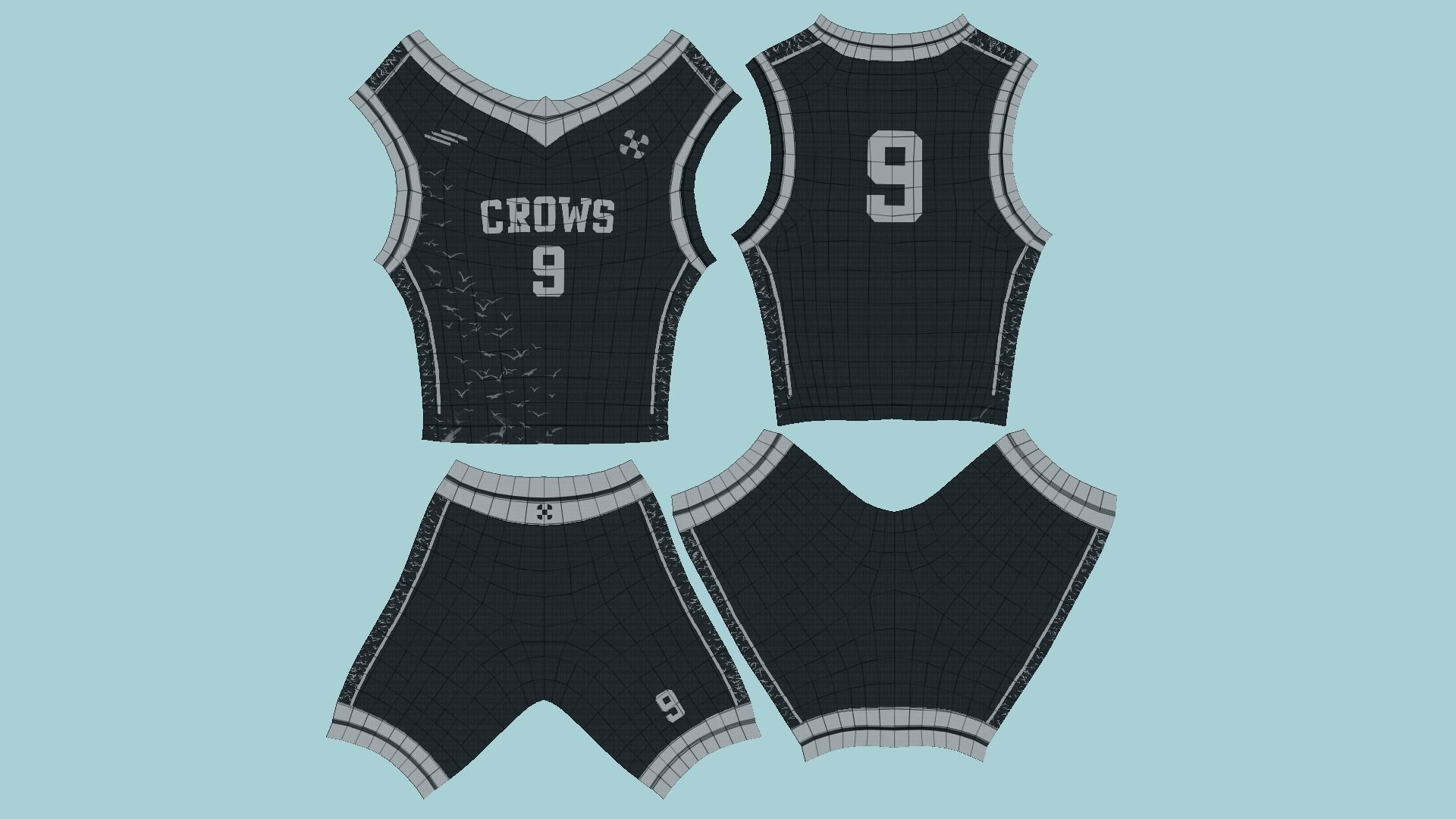 10 Basketball Fantasy Teams Uniforms - Character Design 3D Model Collection_89