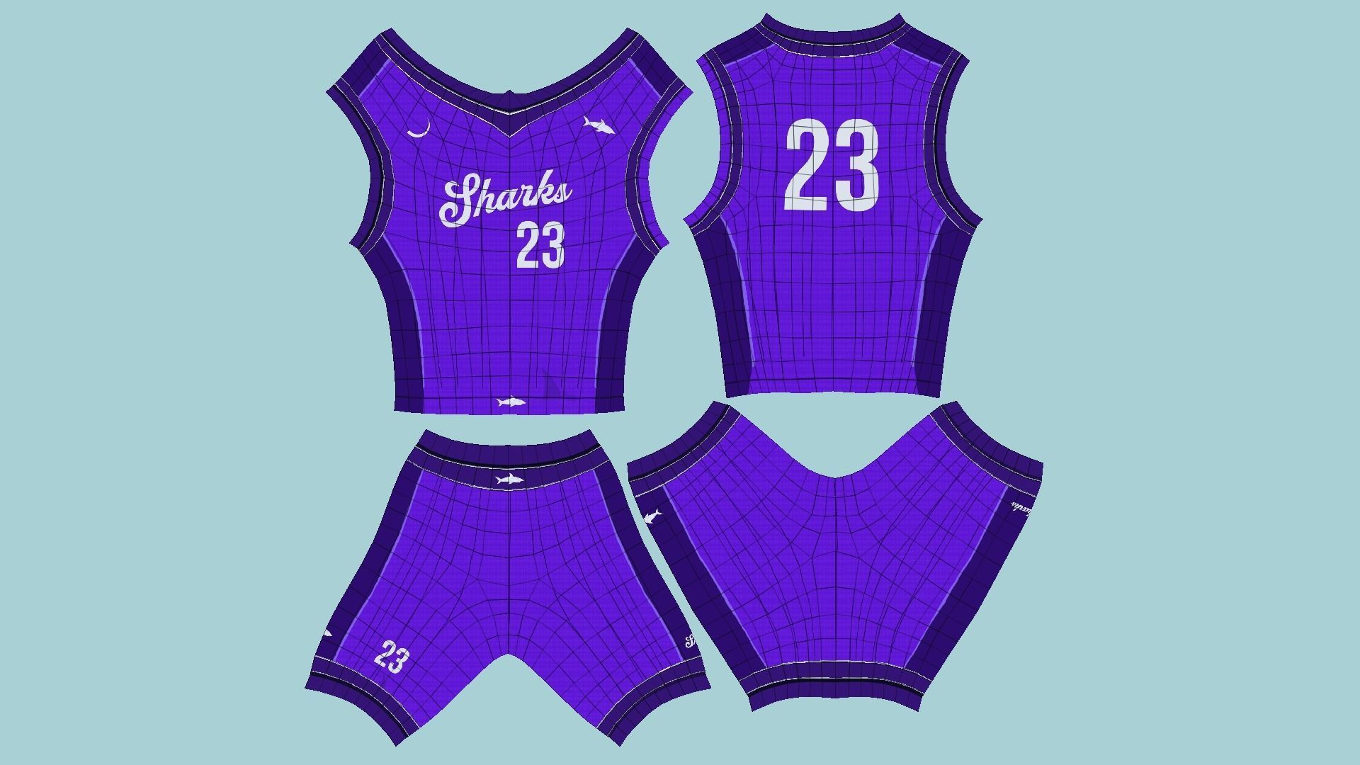 10 Basketball Fantasy Teams Uniforms - Character Design 3D Model Collection_87