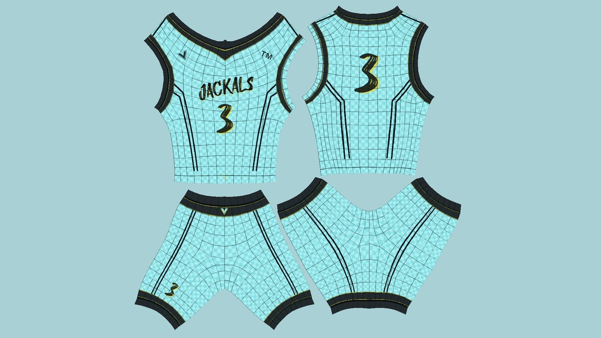 10 Basketball Fantasy Teams Uniforms - Character Design 3D Model Collection_85