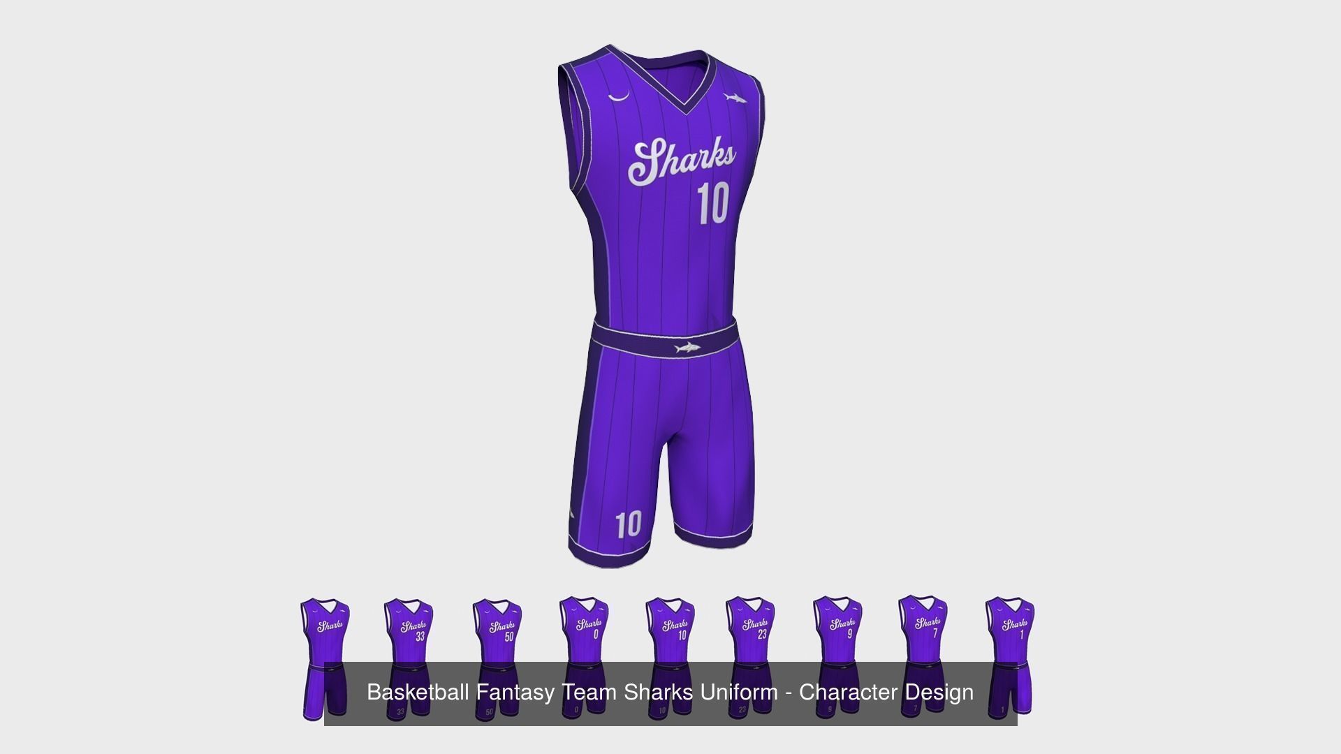 10 Basketball Fantasy Teams Uniforms - Character Design 3D Model Collection_2