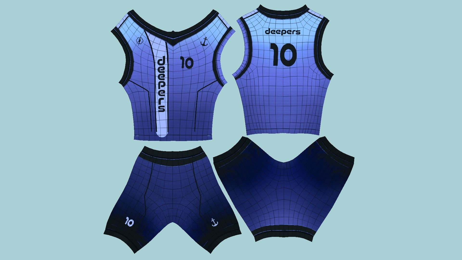 10 Basketball Fantasy Teams Uniforms - Character Design 3D Model Collection_81