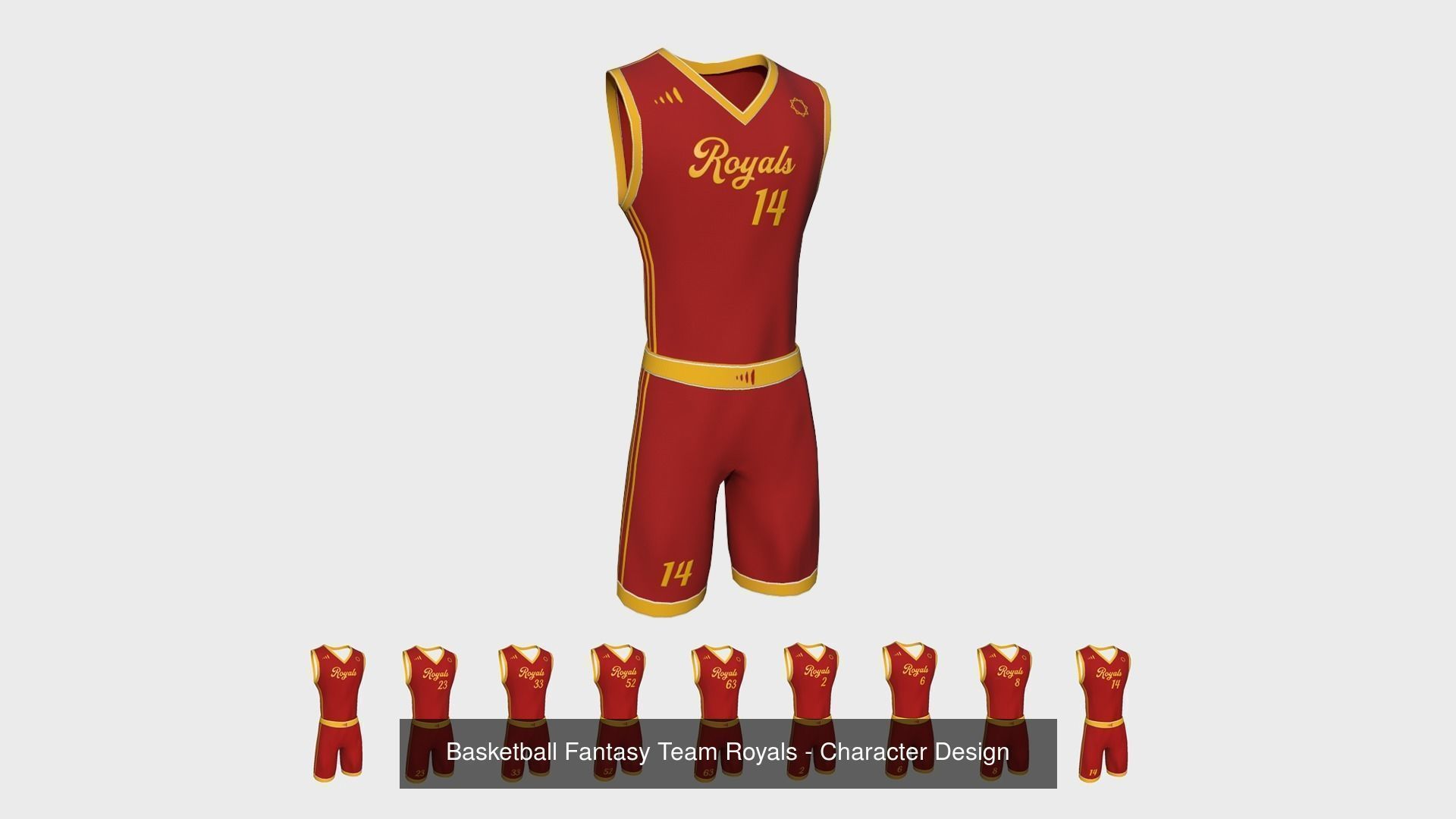 10 Basketball Fantasy Teams Uniforms - Character Design 3D Model Collection_8
