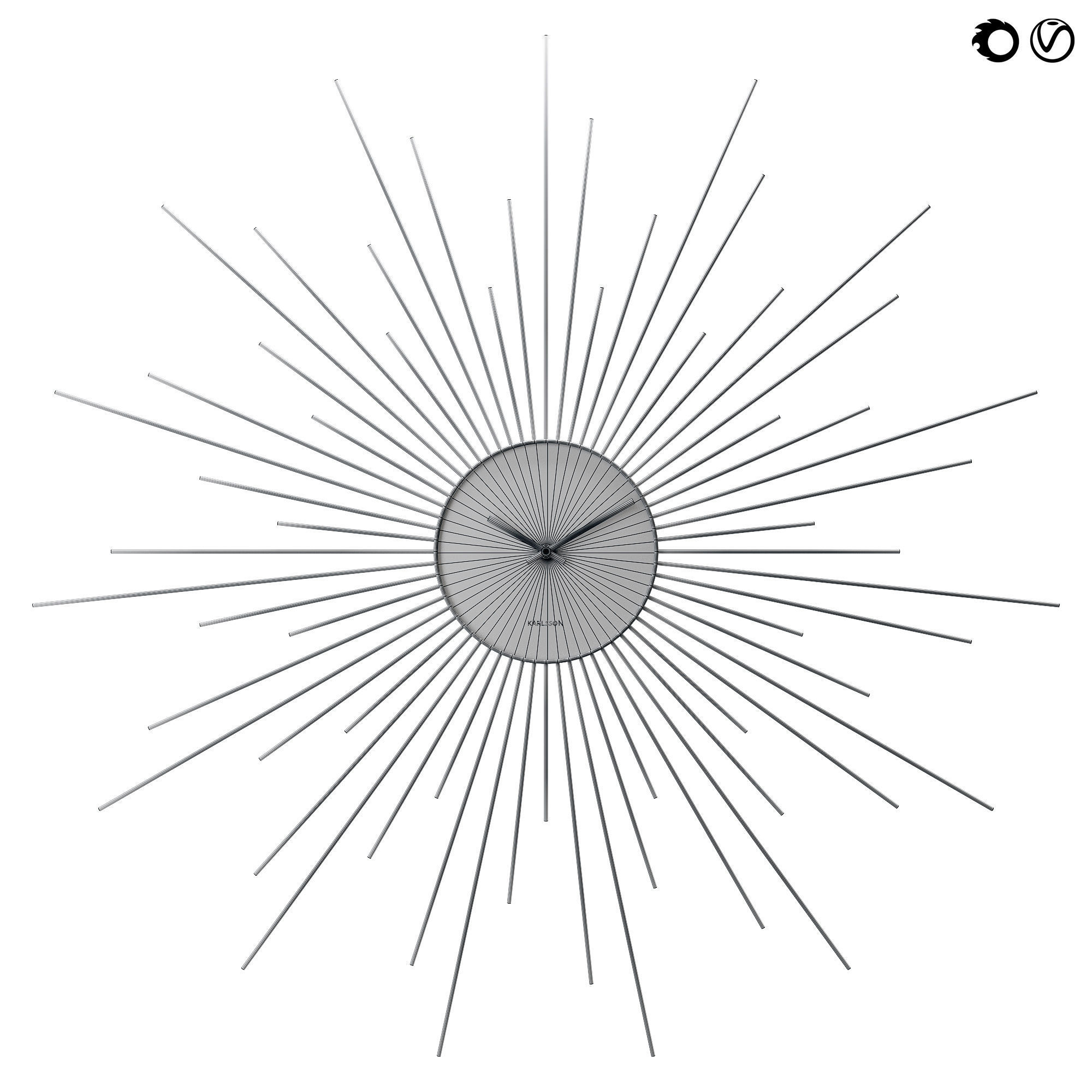 Karlsson Extreme Peony Wall Clock 3D model_1
