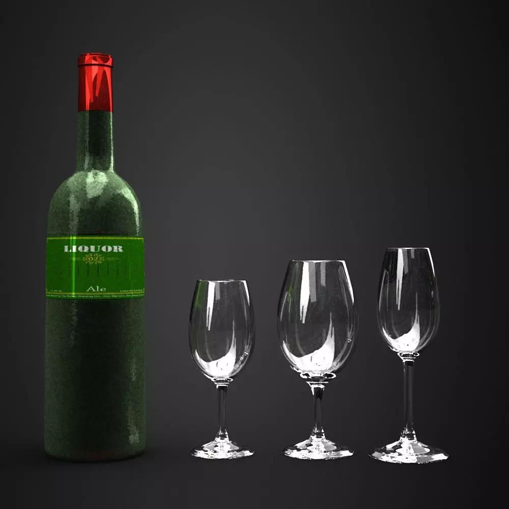 Drinks beverages model in Lightwave 3D 3D model_0