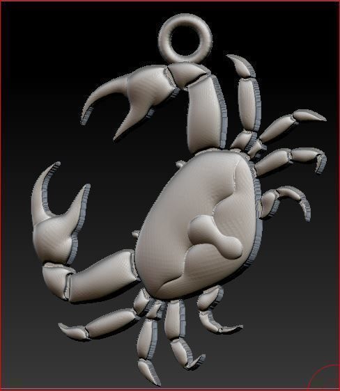 crab pendant 3D print model_3