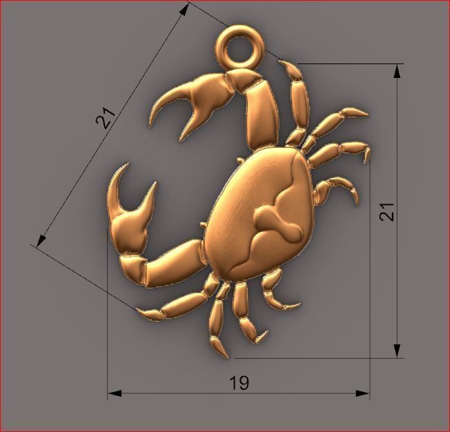 crab pendant 3D print model_1