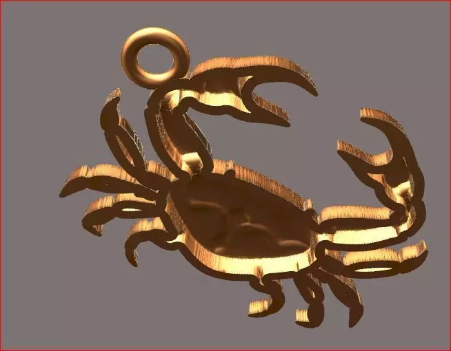 crab pendant 3D print model_0