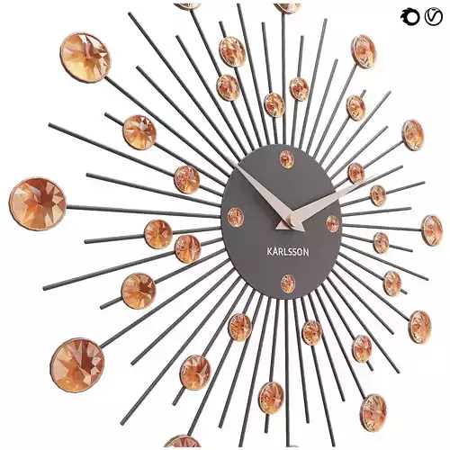Sunburst Wall clock 30 3D model