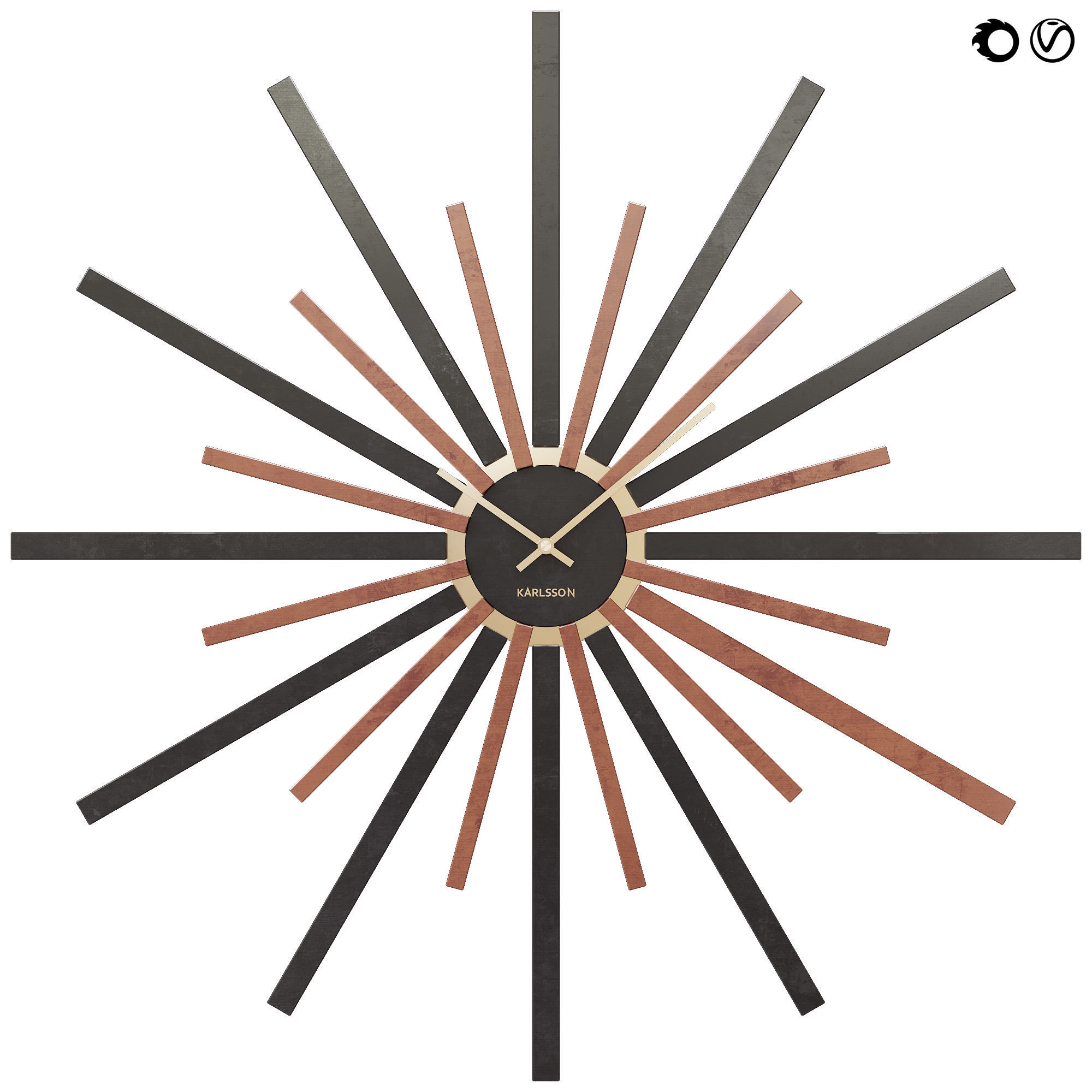 Karlsson Wall Clock - Diva Black 3D model_1