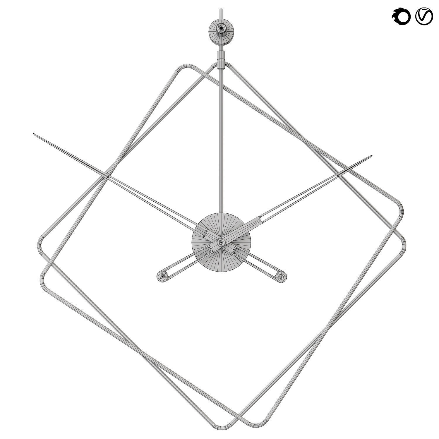 Modern Geometric Metal Wall Clock 3D model_1