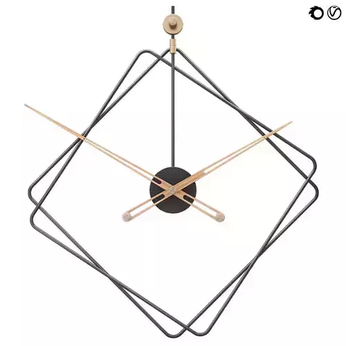 Modern Geometric Metal Wall Clock 3D model