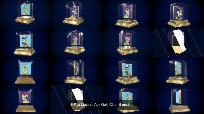 5 Five Mutants Ape Gold Club 3D Model Collection