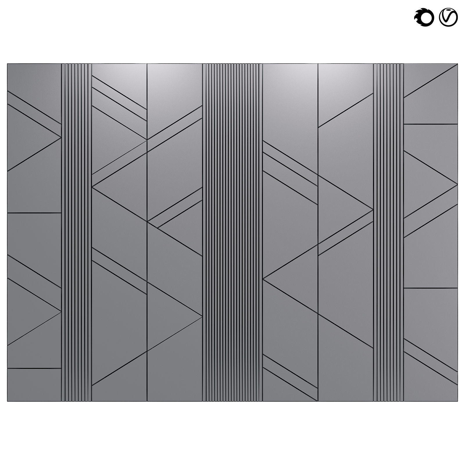 Decor wood Panel 55 3D model_1