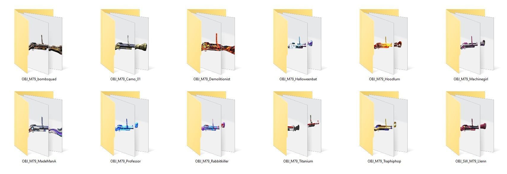 M79 Rifle Game Weapon 12x 3D model_30