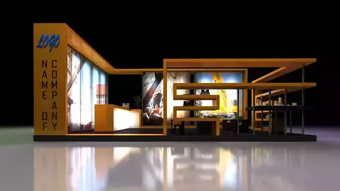 Exhibition stand booth 3D model