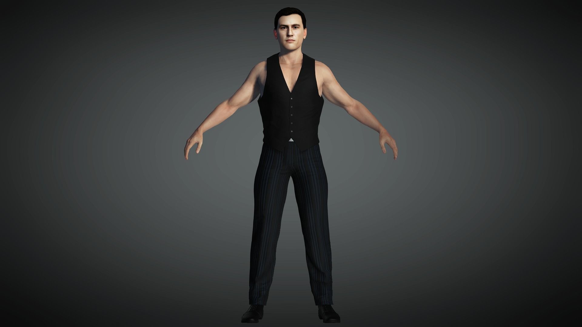 AAA Realistic Male Character 14 Low-poly 3D model_7