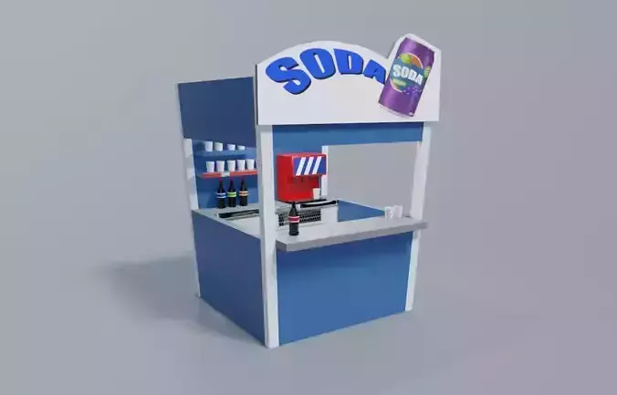 Soda Stand - Shop - Refrigerante Low-poly 3D model
