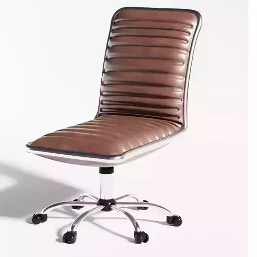 Flash Furniture Office Task Chair - Brown Vinyl - Chrome Frame - Low-poly 3D model