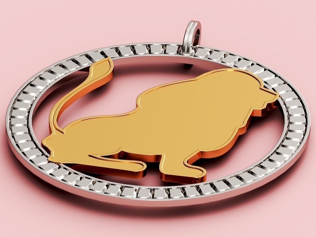 Leo Pendant 3D print model_3