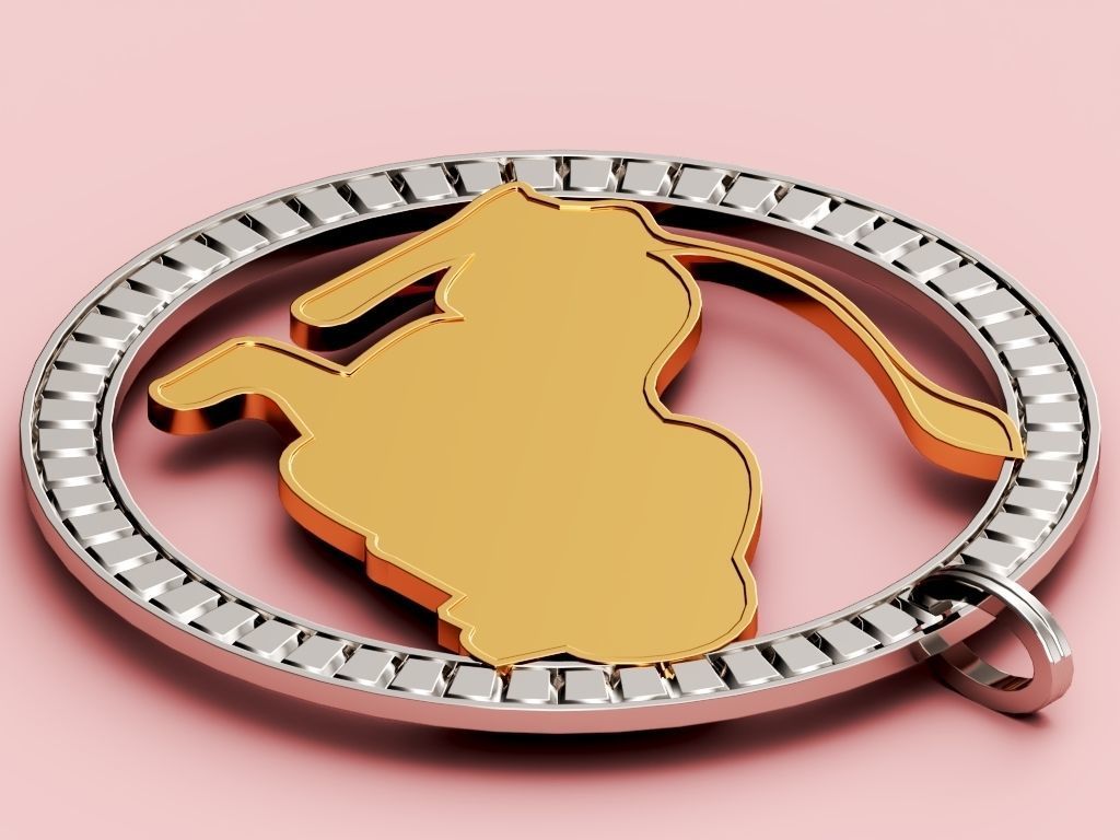 Leo Pendant 3D print model_4