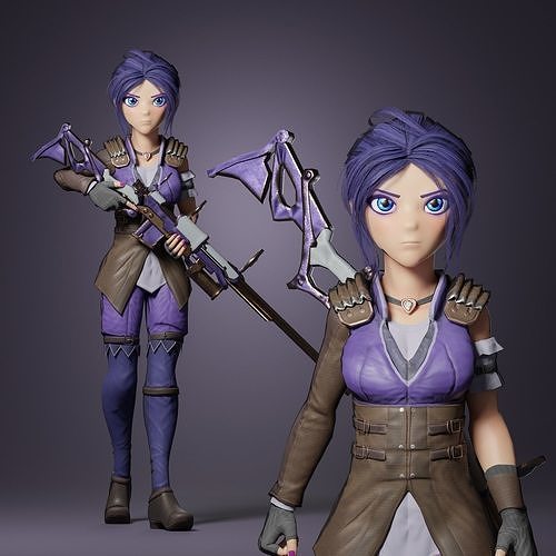 Caitlyn From Arcane Free low-poly 3D model